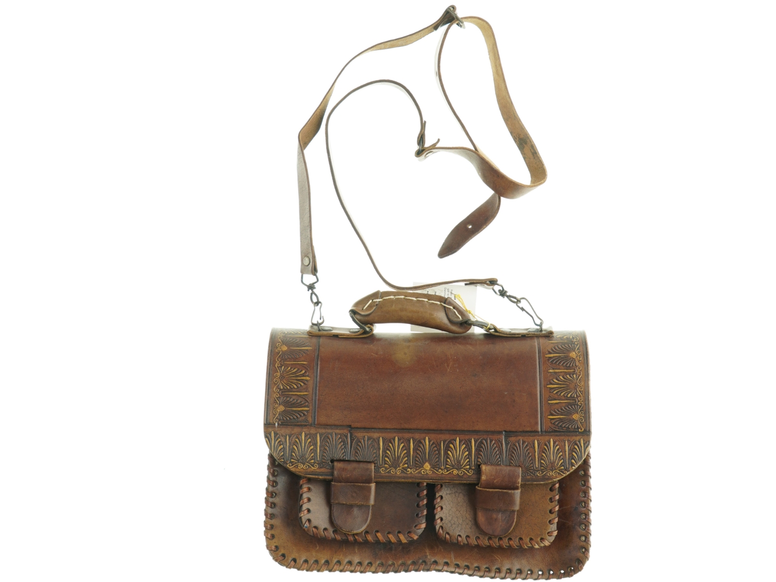 Læder skuldertaske (str. 30 x 22 cm)