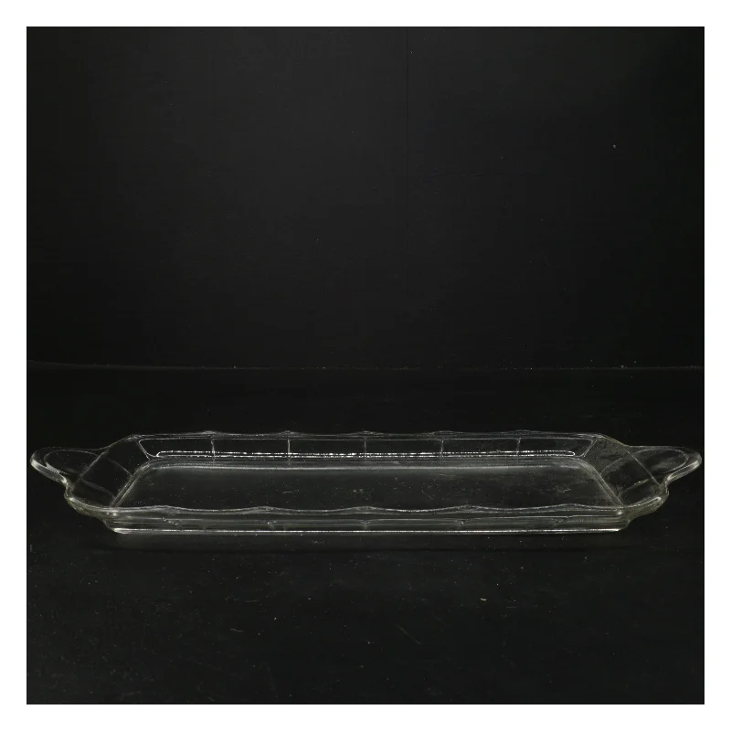 Glasfad med håndtag (str. 34x16 cm)