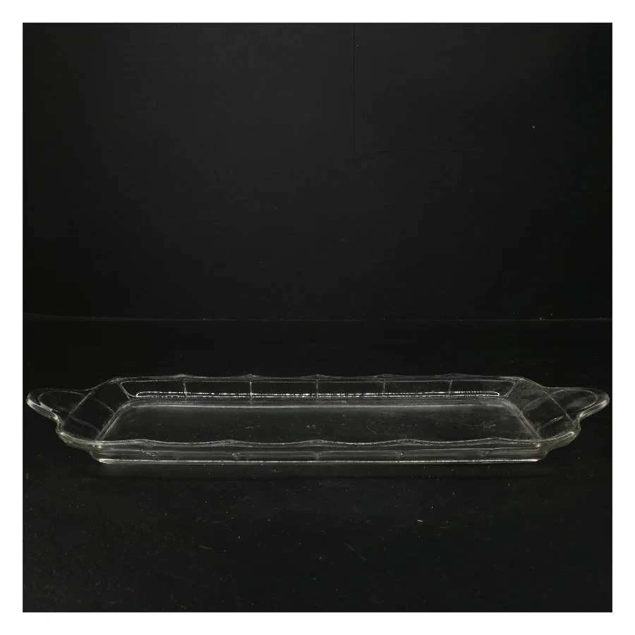 Glasfad med håndtag (str. 34x16 cm)