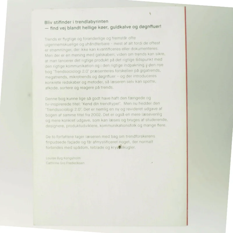 Trendsociologi v. 2.0 af Louise Byg Kongsholm (Bog)