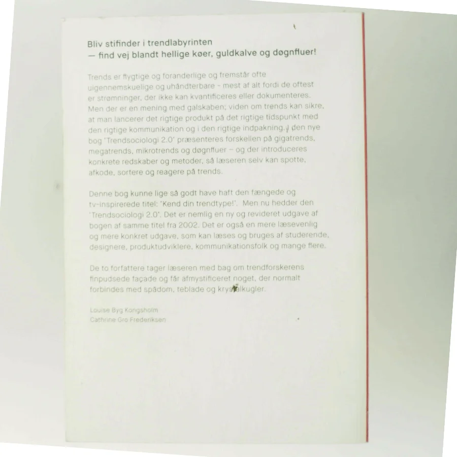 Trendsociologi v. 2.0 af Louise Byg Kongsholm (Bog)