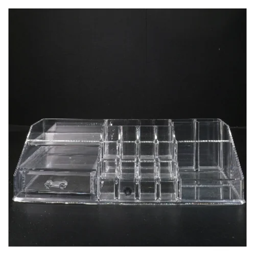 Gennemsigtig opbevaringsboks med rum (str. 32,5x15,5x9 cm)