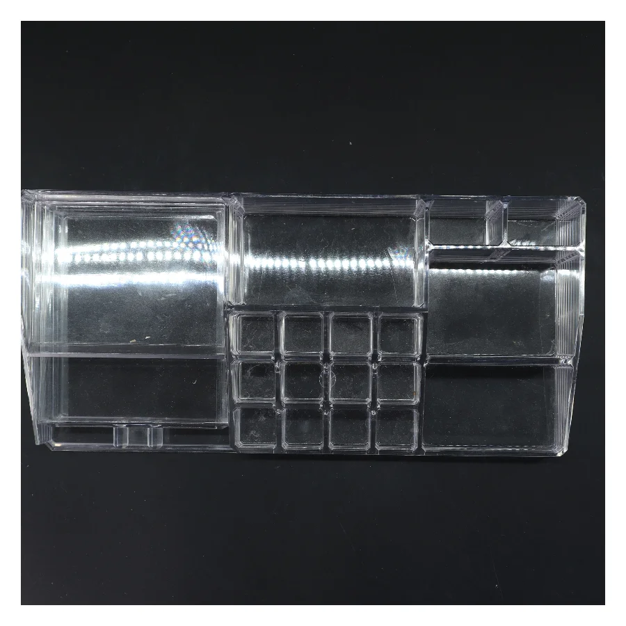 Gennemsigtig opbevaringsboks med rum (str. 32,5x15,5x9 cm)