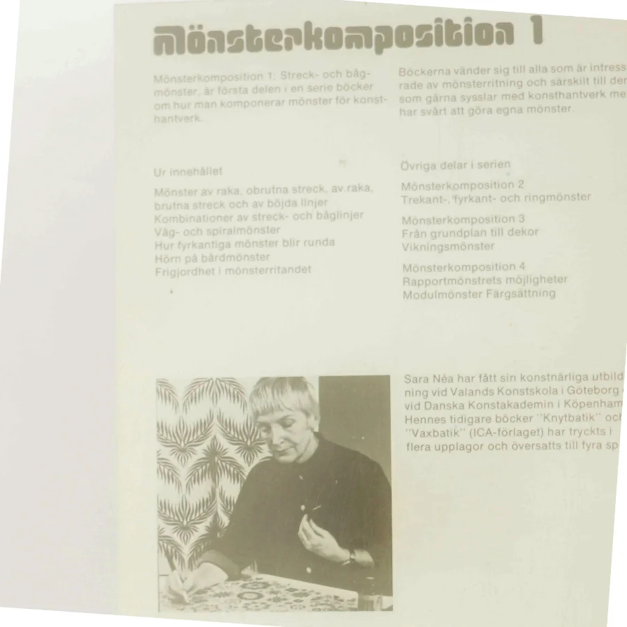 Mönsterkomposition 1: Streck- och bågmönster af Sara Néa (Bog)