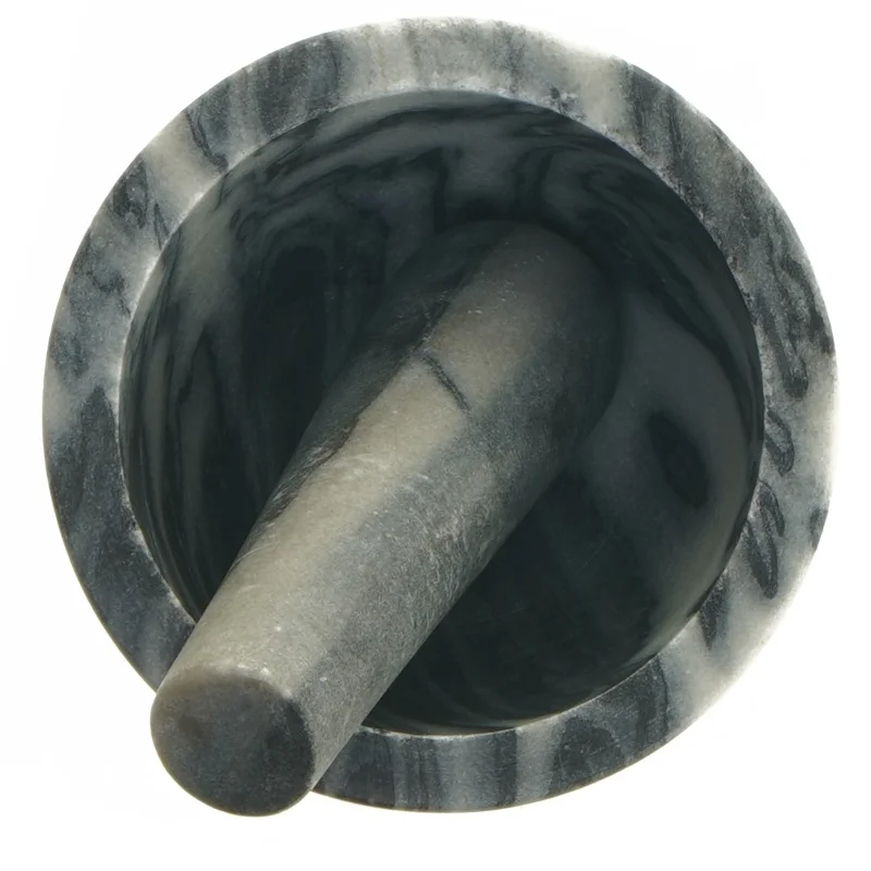 Morter i marmor med støder (str. Ø 12 cm)