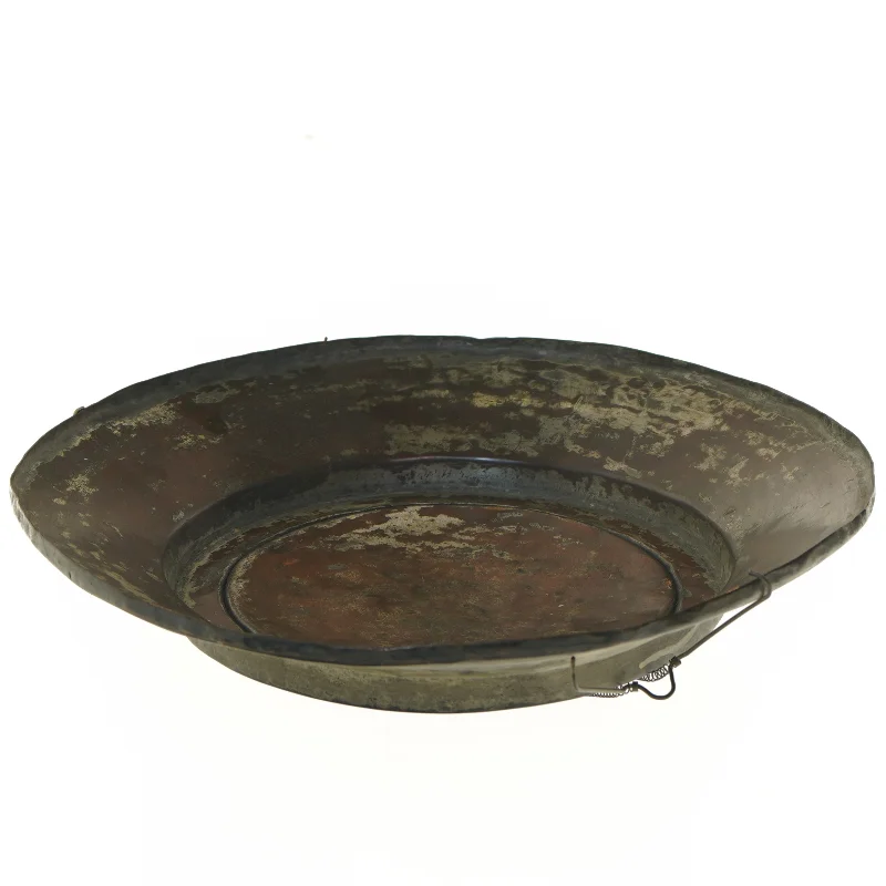 Antik kobber skål (str. Ø 34 cm)