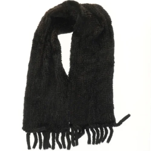 Sort tørklæde med frynser (str. 70x50 cm)