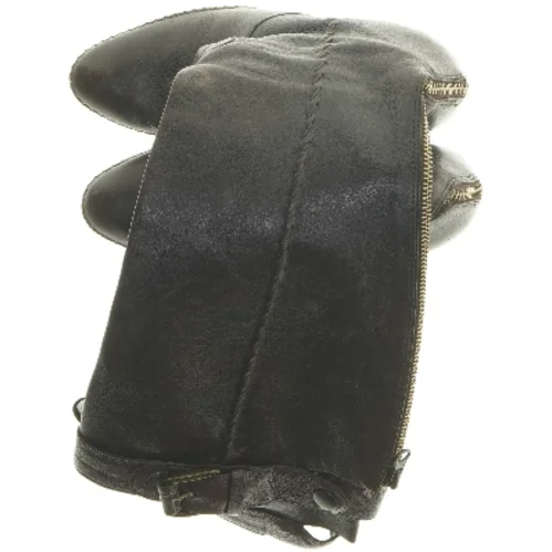 lange brune  læderstøvler med hæl (str. sål: 23 cm)