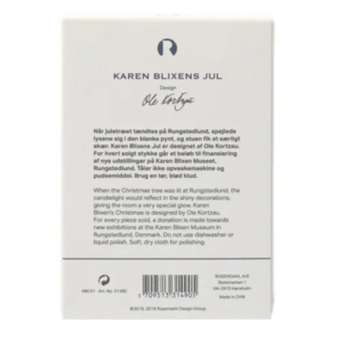 Karen Blixens Jul Rosendahl ornament fra Rosendahl (str. Ø 6 cm)
