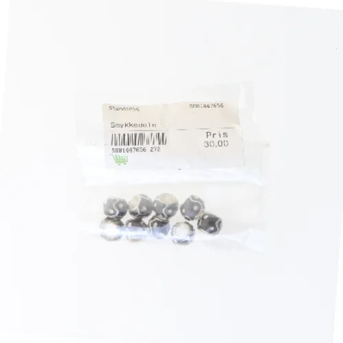 Små smykkedele, pakke med 7 perler (str. Ø 1 cm)