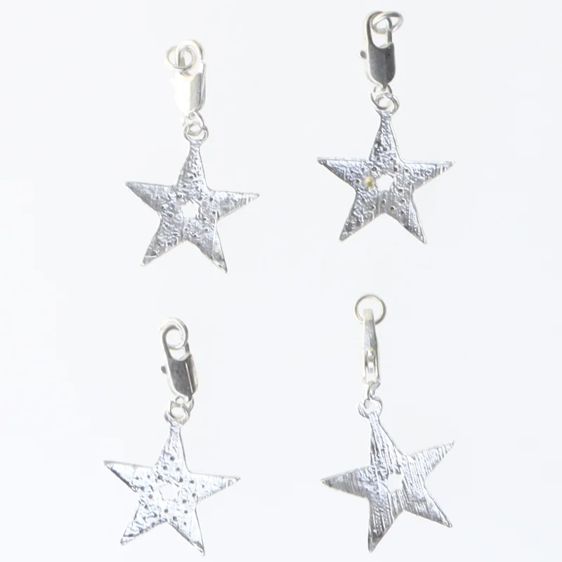 Sølv stjerne ørestikker (str. 35 mm)