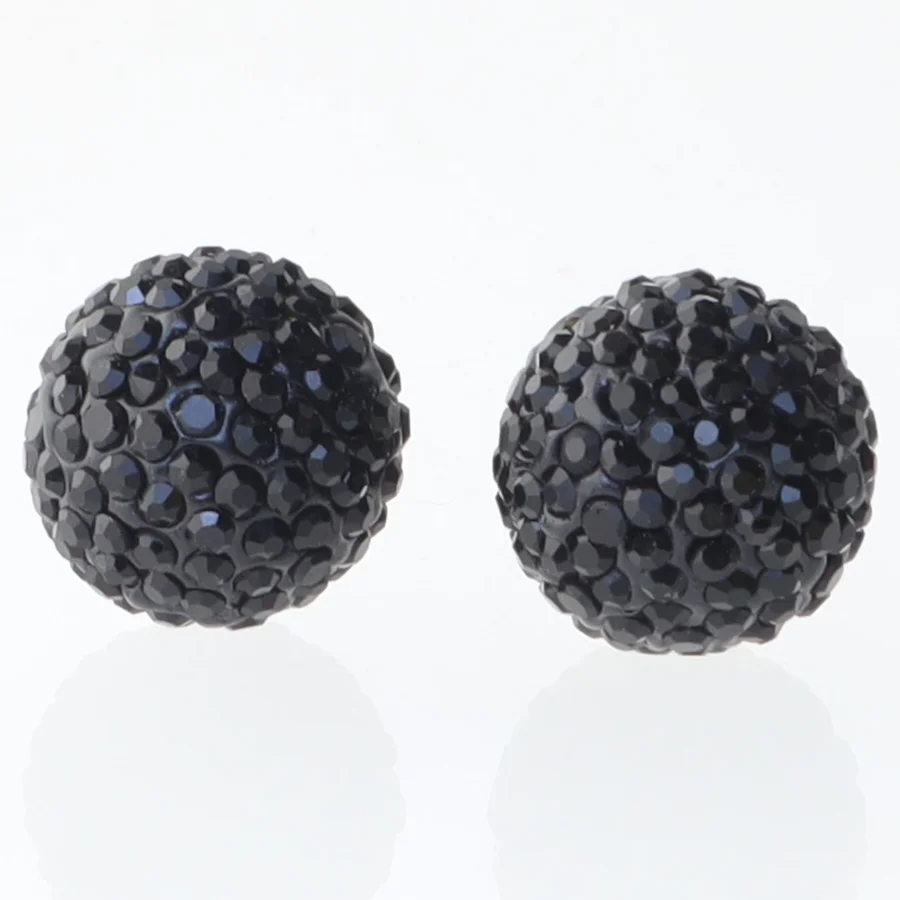 Øreringe med sorte sten (str. Ø 2 cm)