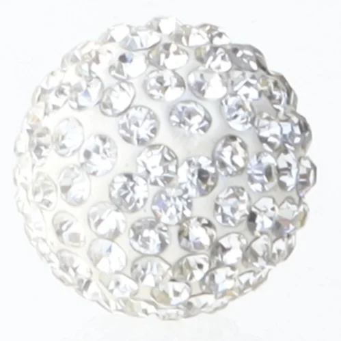 Rund sølvørehænger med krystaller (str. Ø 2 cm)