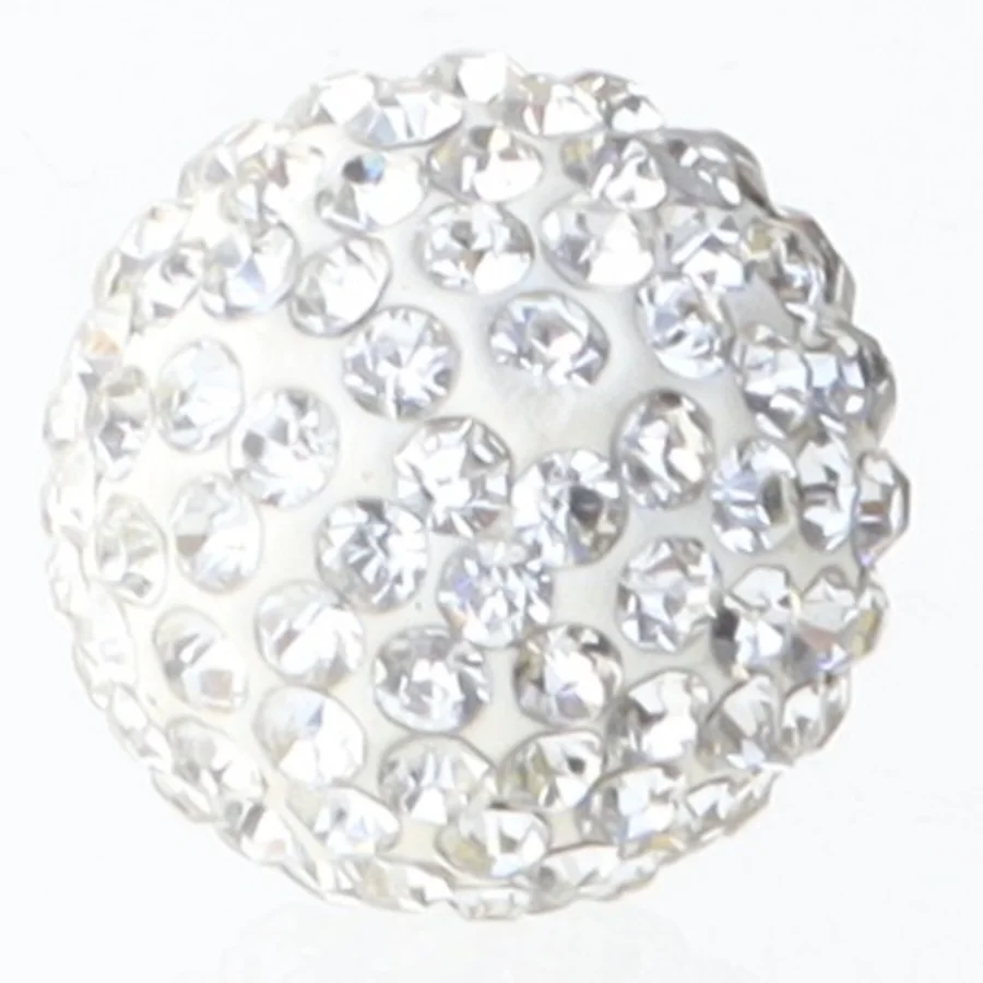 Rund sølvørehænger med krystaller (str. Ø 2 cm)