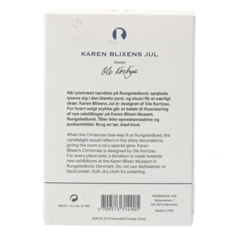 Rosendahl Karen Blixens Jul dekoration fra Rosendahl (str. Ø 6 cm)