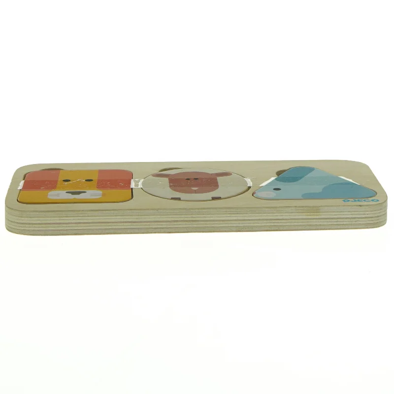 Djeco Træpuslespil med Dyremotiver fra Djeco (str. 22 x 10 cm)