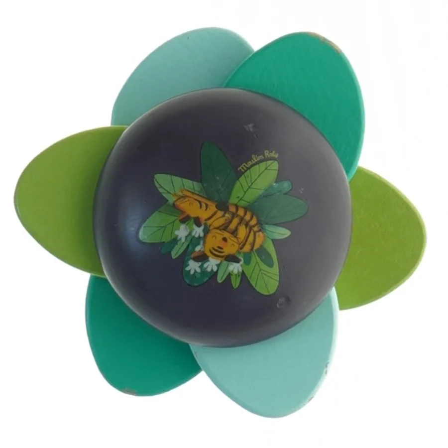 Trælegetøj Blomst med Bi (str. 9 x 9 cm)