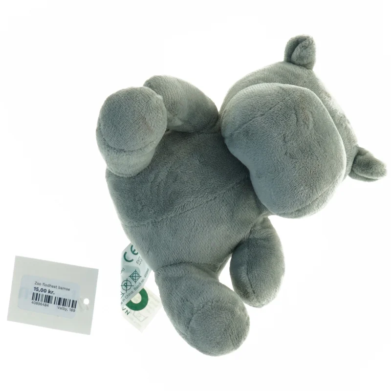 Blødt flodhest tøjdyr (str. 15 x 18 cm)