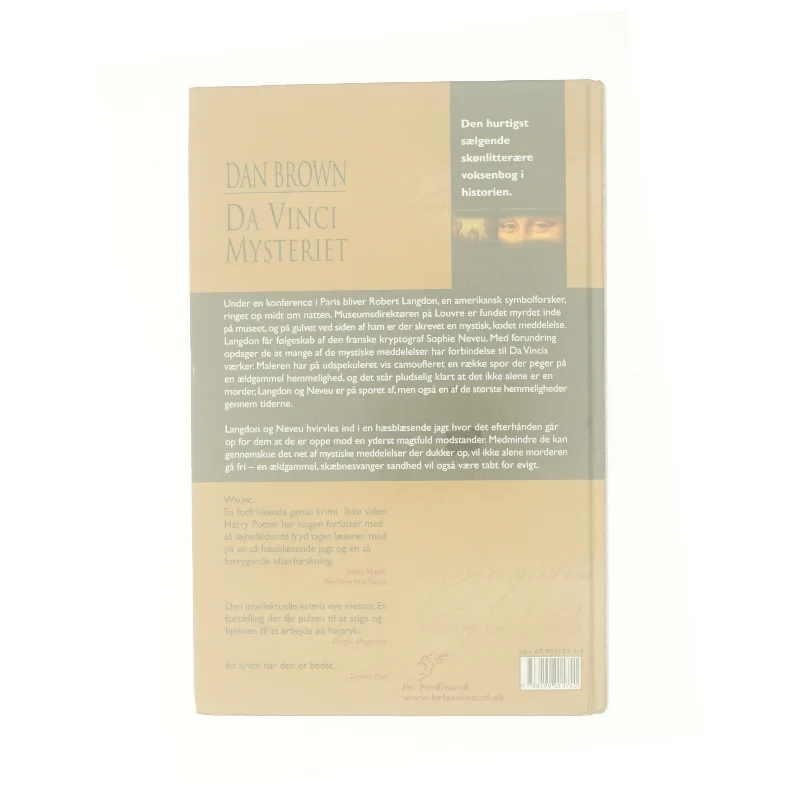 Da Vinci Mysteriet af Dan Brown (Bog)
