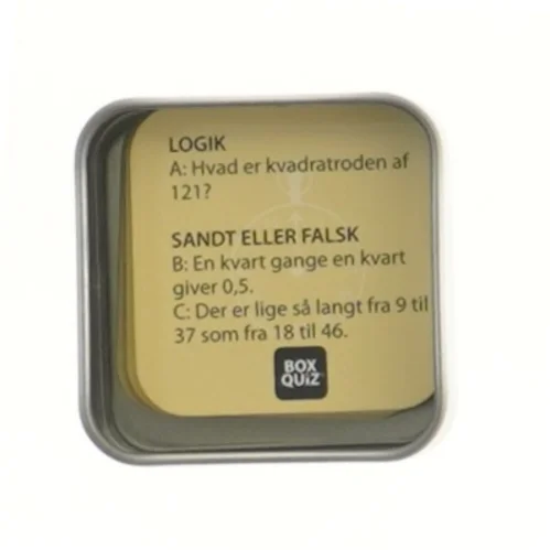 Box Quiz spil - 3 på tid (str. 6x6 cm)