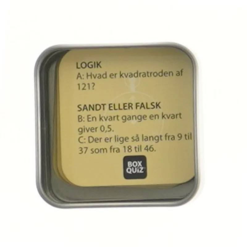 Box Quiz spil - 3 på tid (str. 6x6 cm)