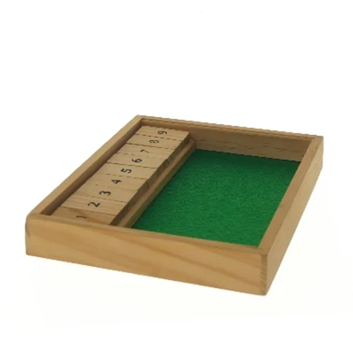 Træ spilbræt med nummererede fliser (str. 27,5x19 cm)