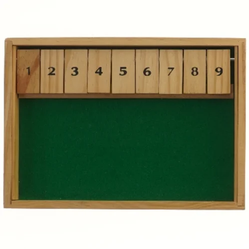 Træ spilbræt med nummererede fliser (str. 27,5x19 cm)