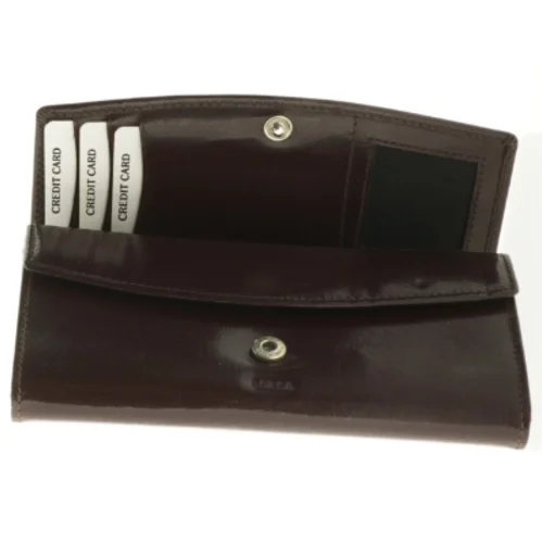 Sort læderpung fra Eoxca (str. 18 x 9 x 3 cm)