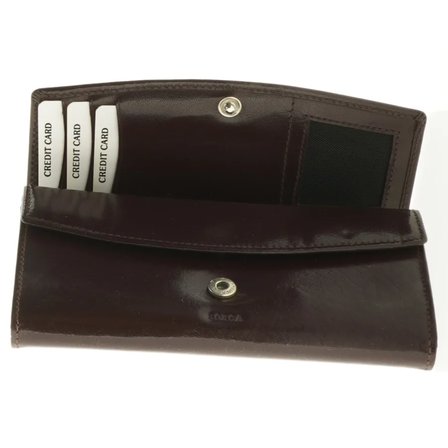 Sort læderpung fra Eoxca (str. 18 x 9 x 3 cm)