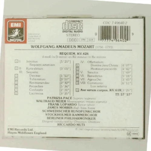 Mozart Requiem CD fra EMI
