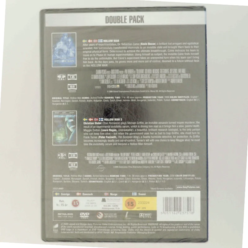Hollow man 1 + 2 DVD fra Sony Pictures