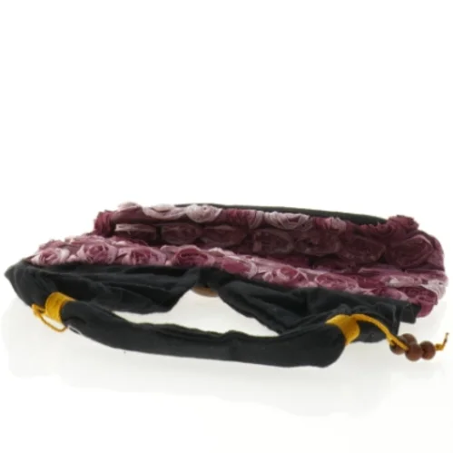 Håndlavet stofpose med rosenmotiv (str. 32 x 25 cm)