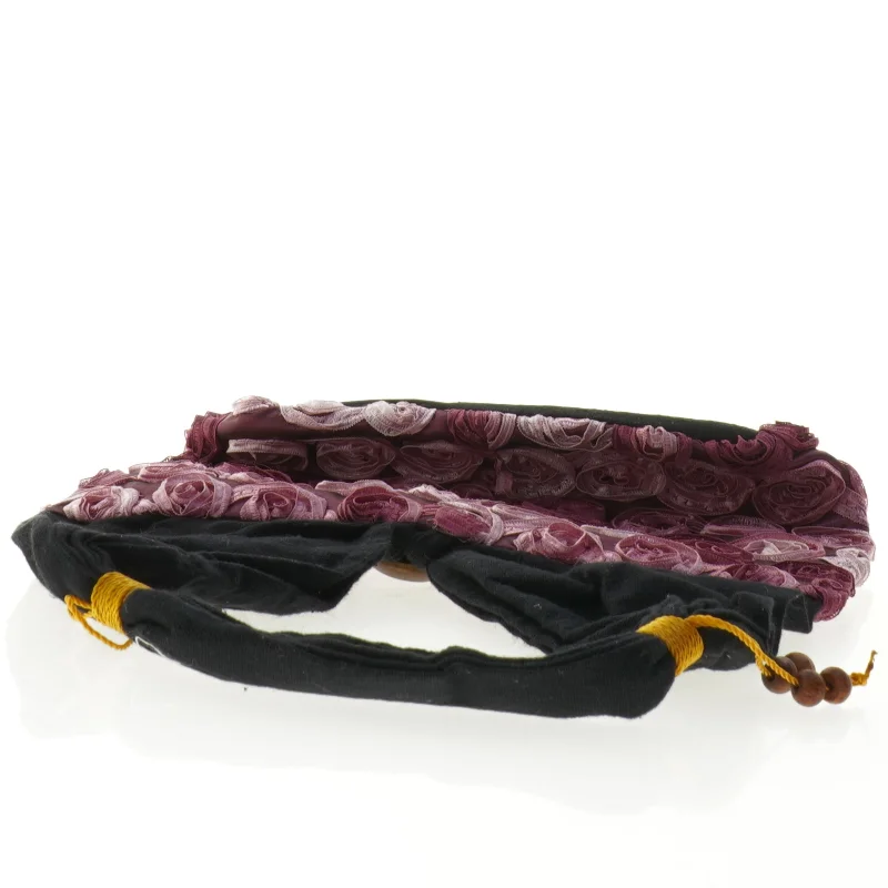 Håndlavet stofpose med rosenmotiv (str. 32 x 25 cm)