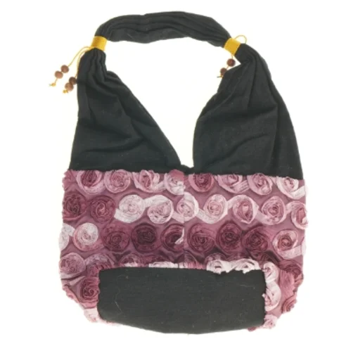 Håndlavet stofpose med rosenmotiv (str. 32 x 25 cm)