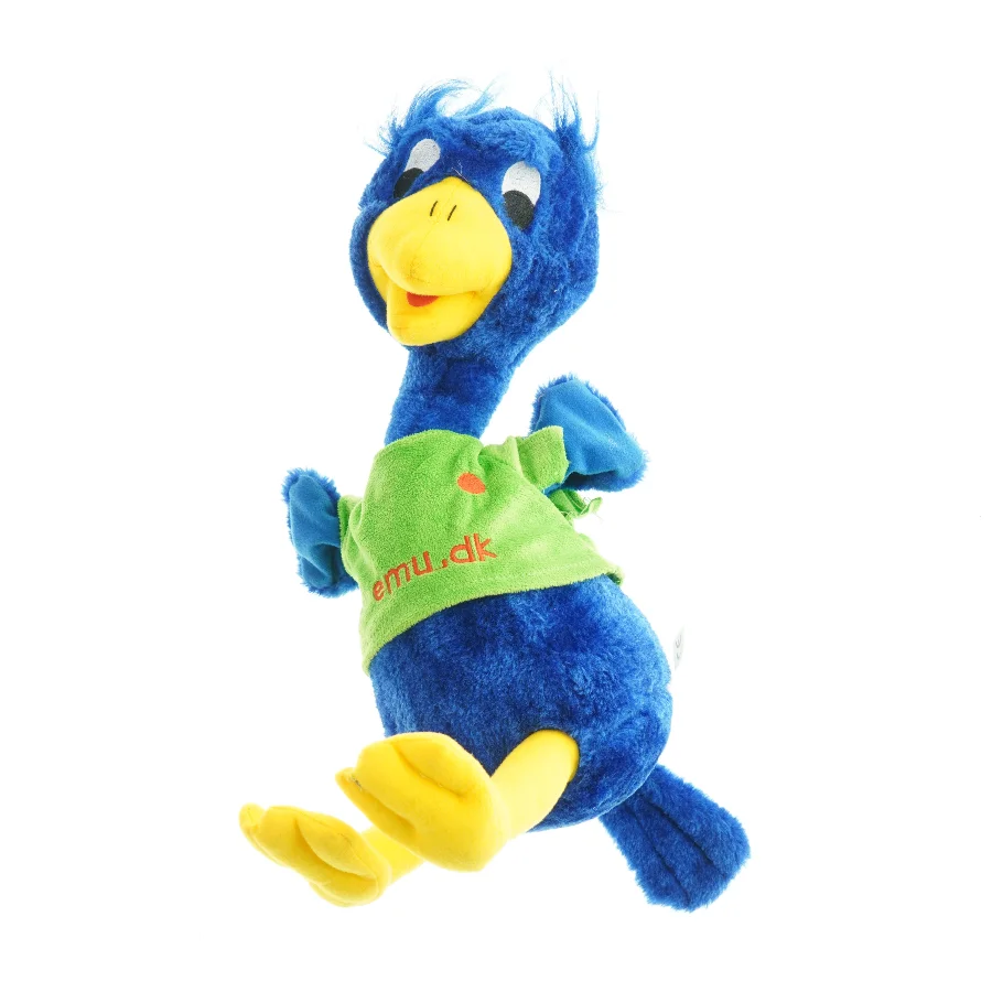 Stort blåt plysdyr emu (str. 52 x 15 cm)