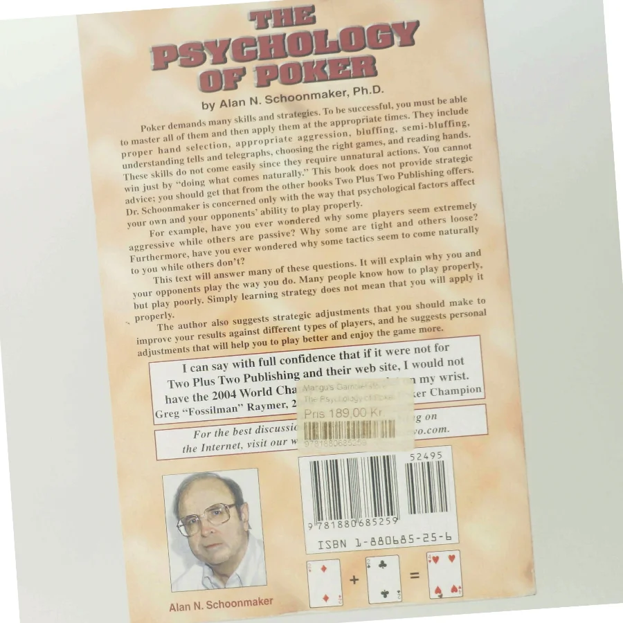 The Psychology of Poker af Alan N. Schoonmaker (Bog)