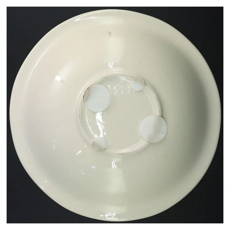 Fajance fad med blomster (str. Ø 31,5 cm)