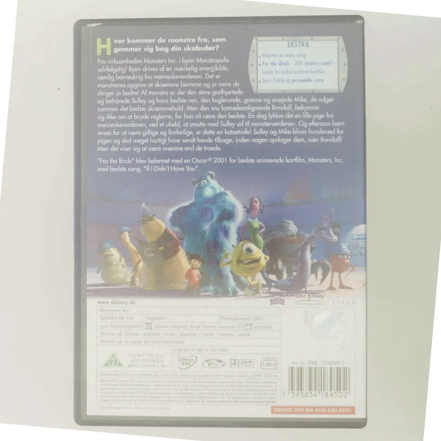 Monsters Inc med Mike Wazowski (DVD)