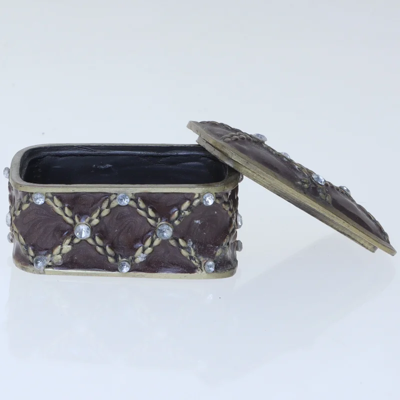 Dekorativ smykkeskrin med ædelstene (str. 5x4x2,5 cm)