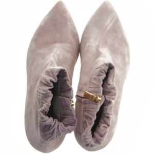 Lyserød ruskindsstøvletter med hæl fra Roccamore (str. 39 )