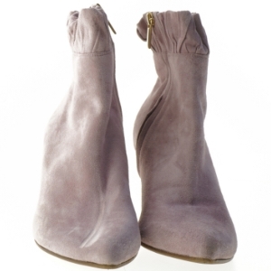 Lyserød ruskindsstøvletter med hæl fra Roccamore (str. 39 )