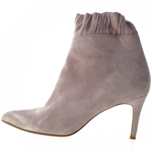 Lyserød ruskindsstøvletter med hæl fra Roccamore (str. 39 )