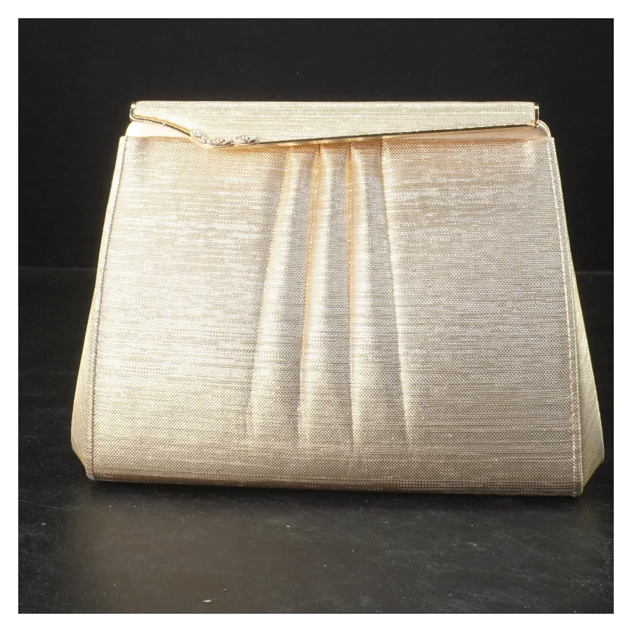 Elegant aftentaske med guldfinish (str. 14,5x20x4,5 cm)