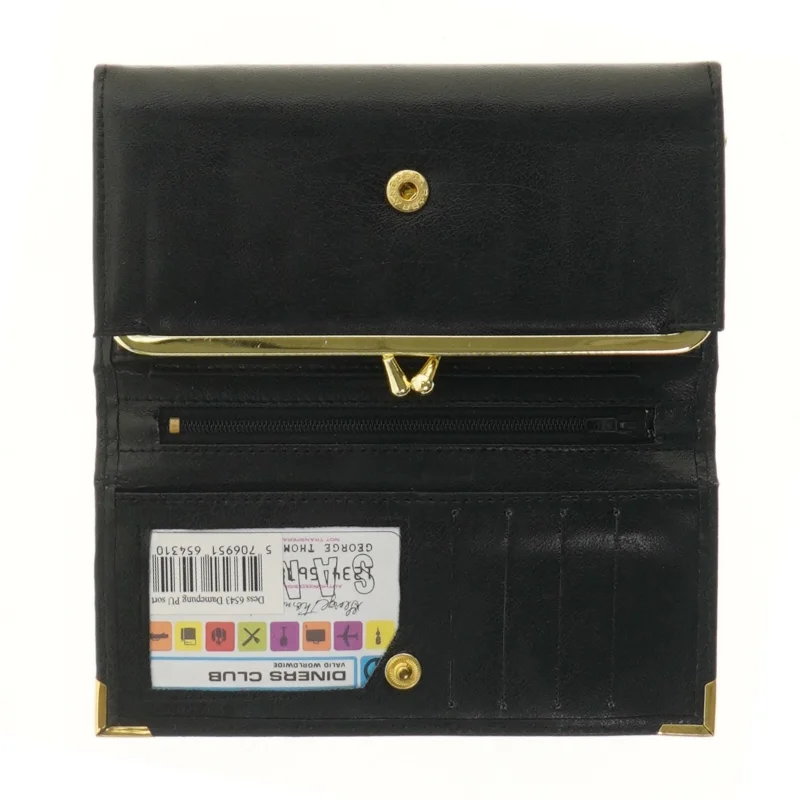 Sort clutch taske med gulddetaljer (str. 18x10 cm)