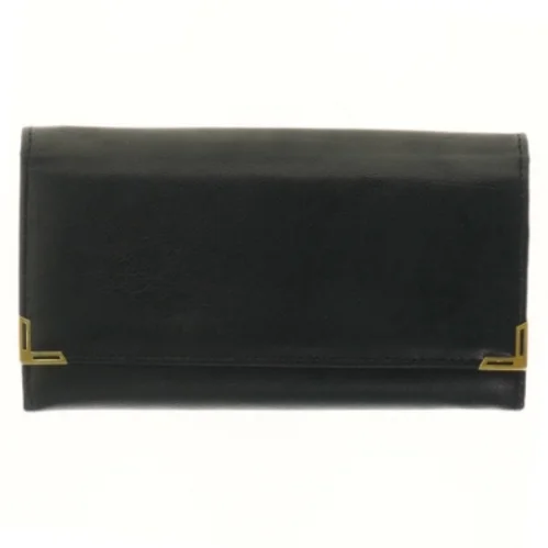 Sort clutch taske med gulddetaljer (str. 18x10 cm)