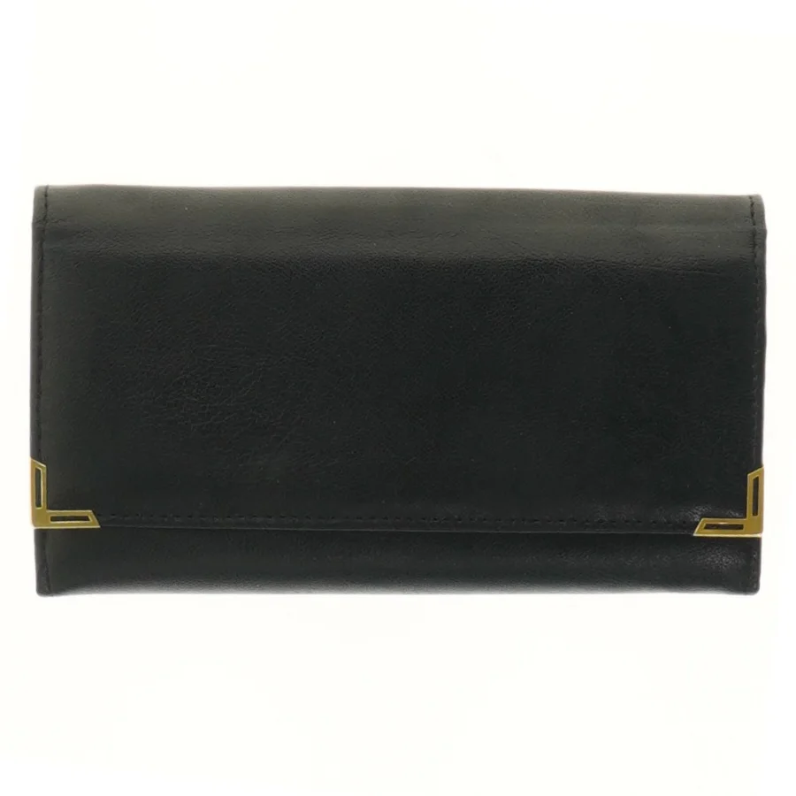Sort clutch taske med gulddetaljer (str. 18x10 cm)