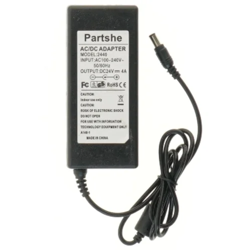 AC/DC adapter fra Partshe (str. 13,5x6 cm)