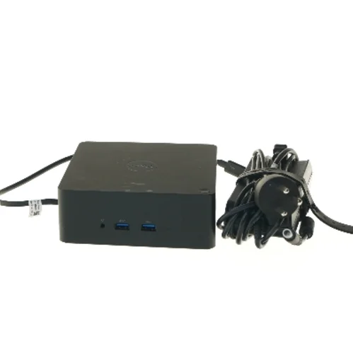 Dell dockingstation med strømkabel fra Dell (str. 14,5x14,5 cm)