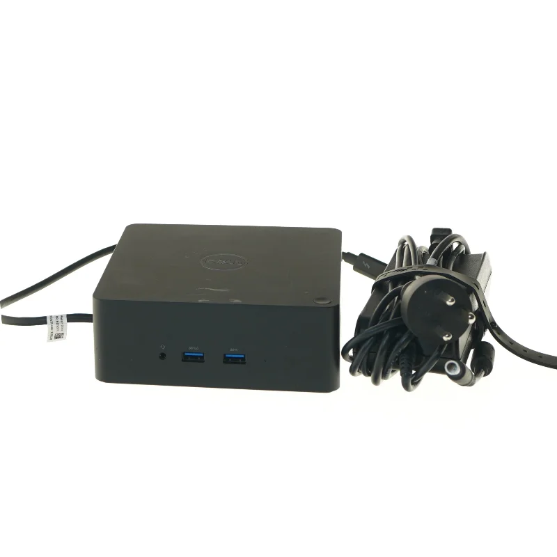 Dell dockingstation med strømkabel fra Dell (str. 14,5x14,5 cm)