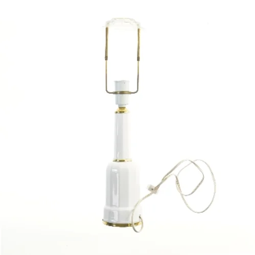 Hvid bordlampe med guld detaljer (str. 51 cm)